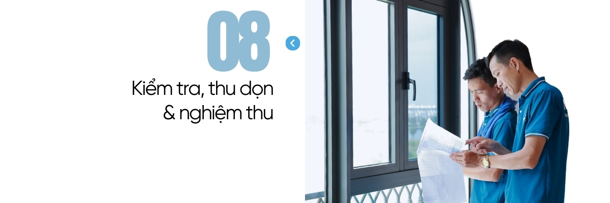 Bước 8 kiểm tra, thu dọn và nghiệm thu sau khi hoàn tất dán phim cách nhiệt