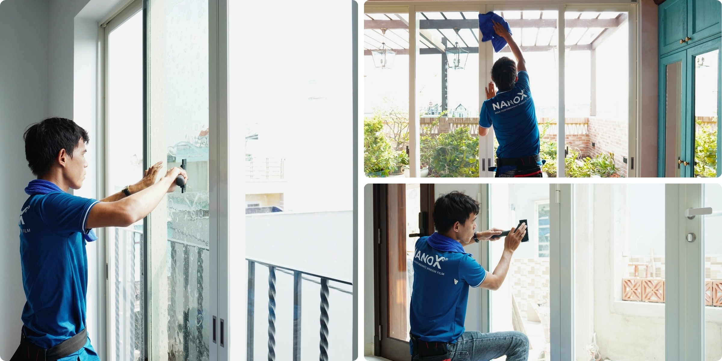 Khách hàng dán phim cách nhiệt AMC B60 tại nhà phố