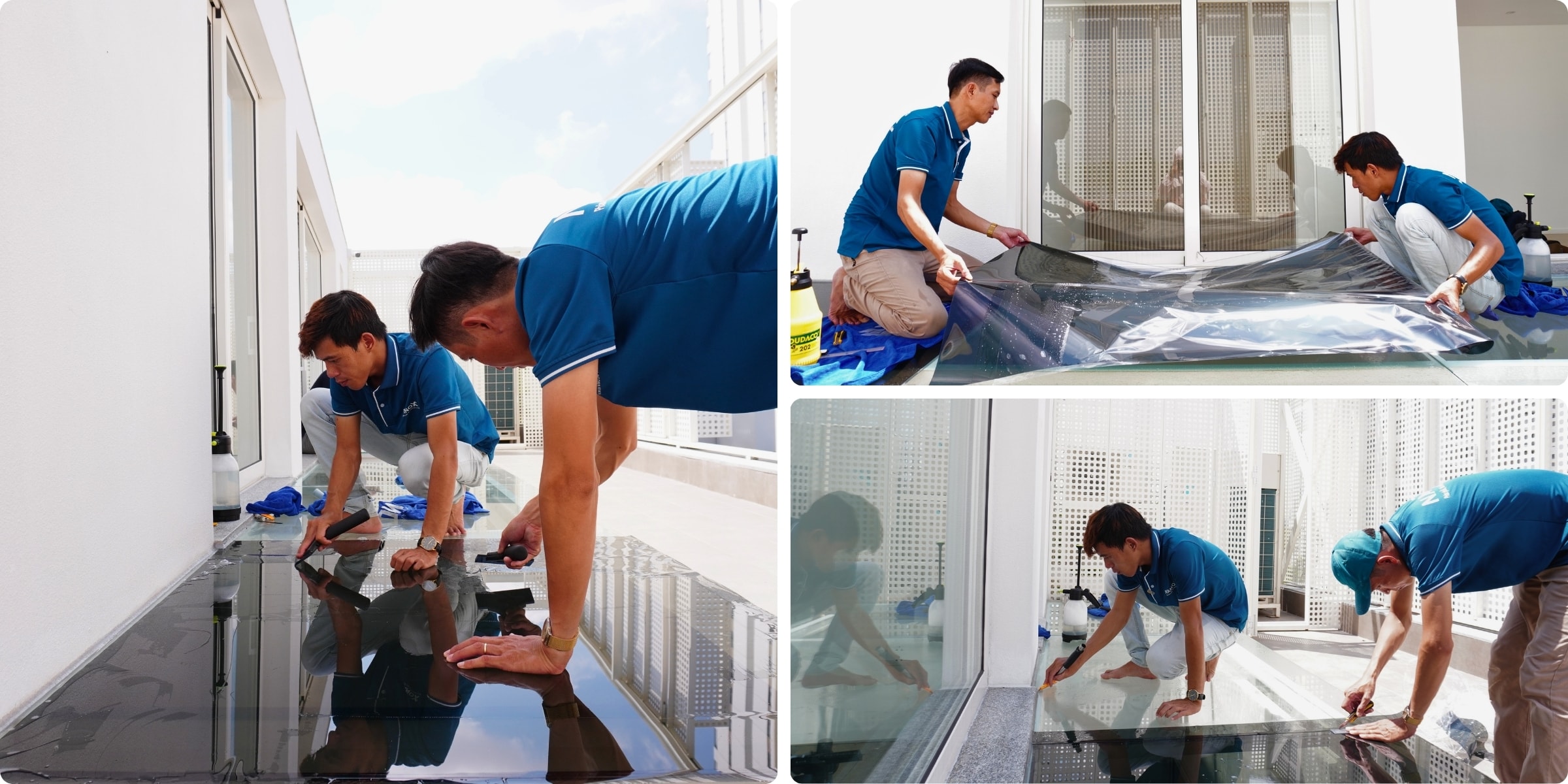 Khách hàng dán phim cách nhiệt AMC Supreme 15 tại nhà phố