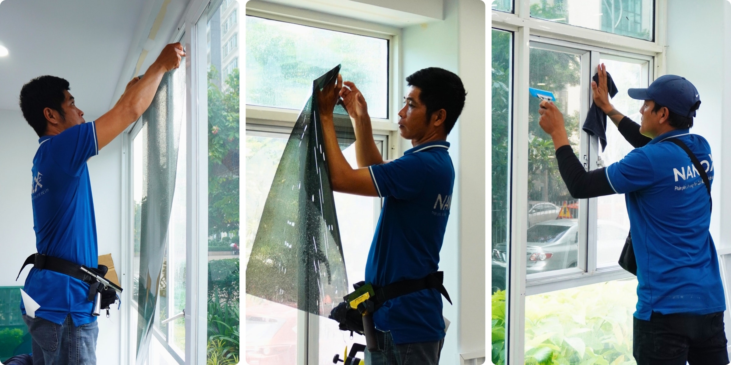 Khách hàng dán phim cách nhiệt AMC A30 tại văn phòng INNO COMPAS