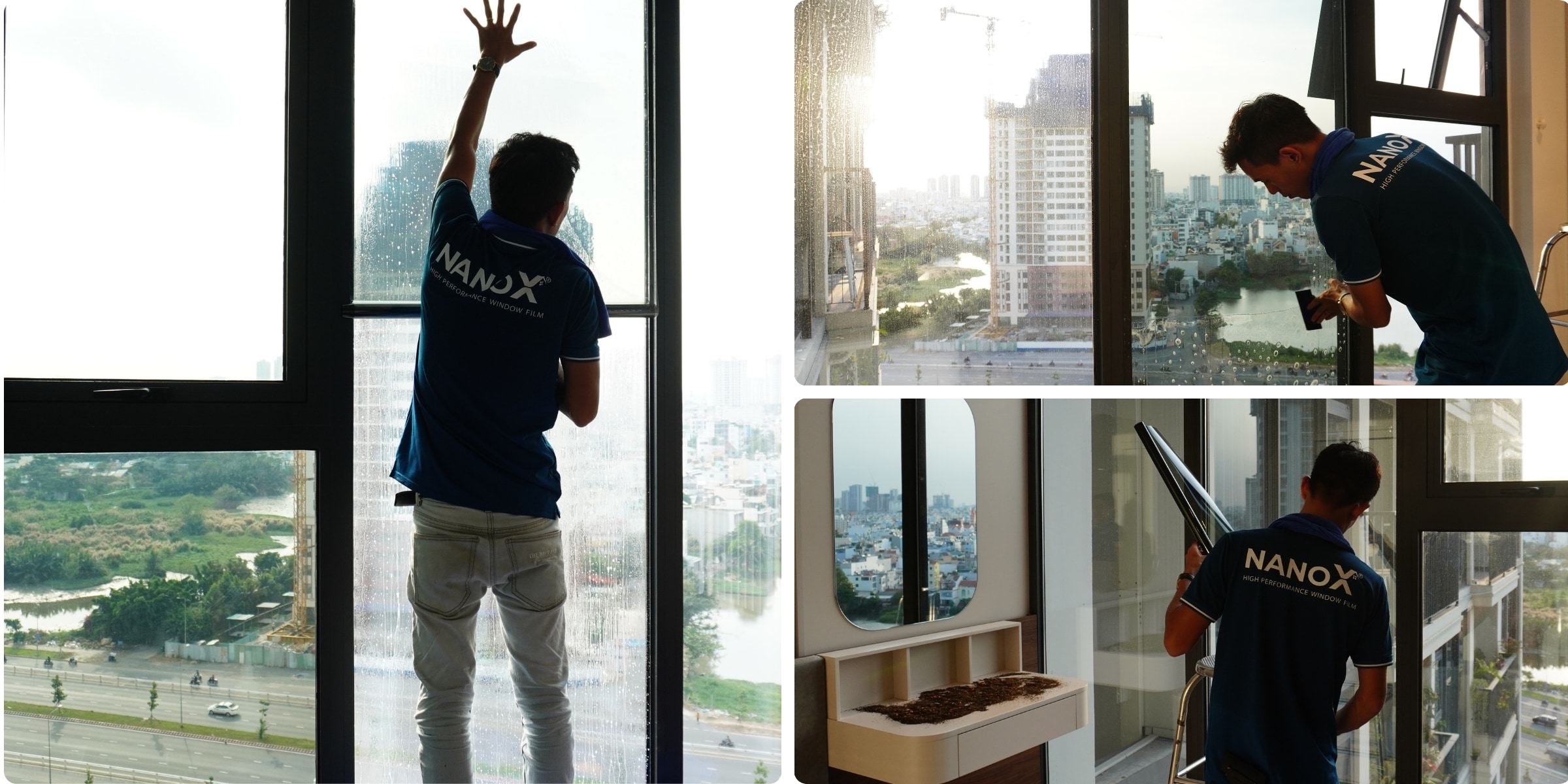 Khách hàng dán phim cách nhiệt AMC A30 tại căn hộ Eco Green