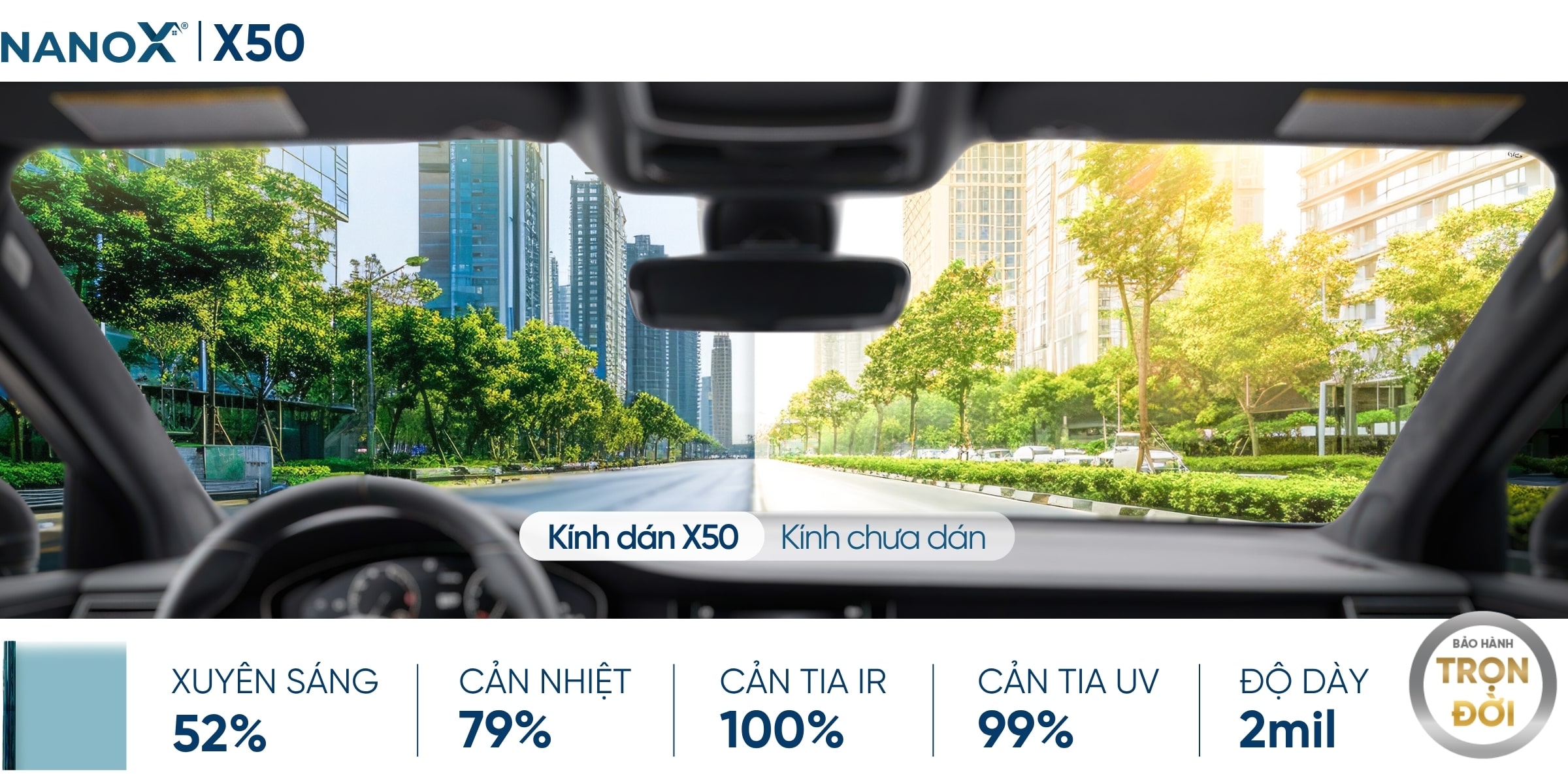 Mã phim cách nhiệt kính lái AMC X50