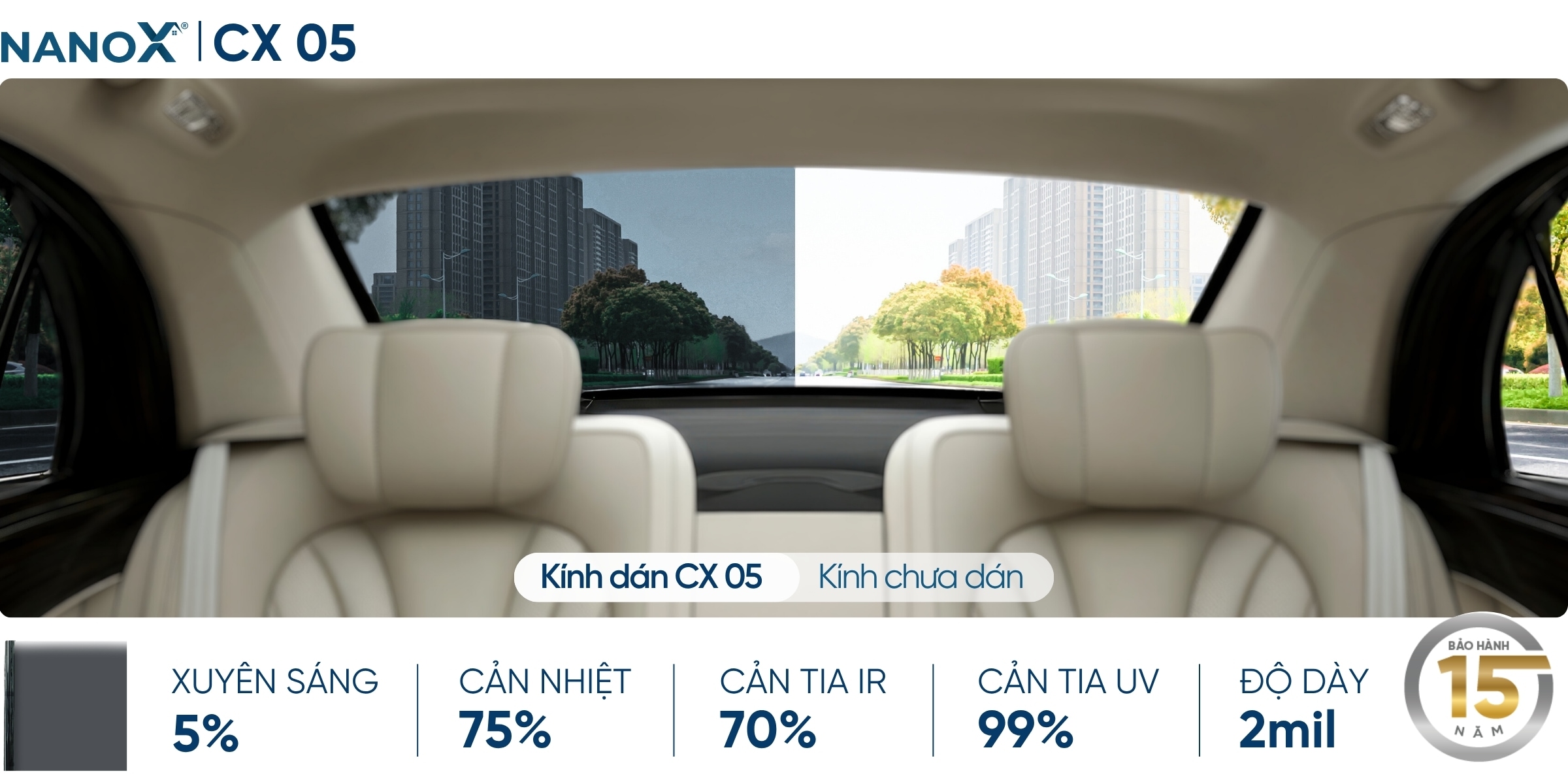 Phim cách nhiệt kính hậu AMC CX 05