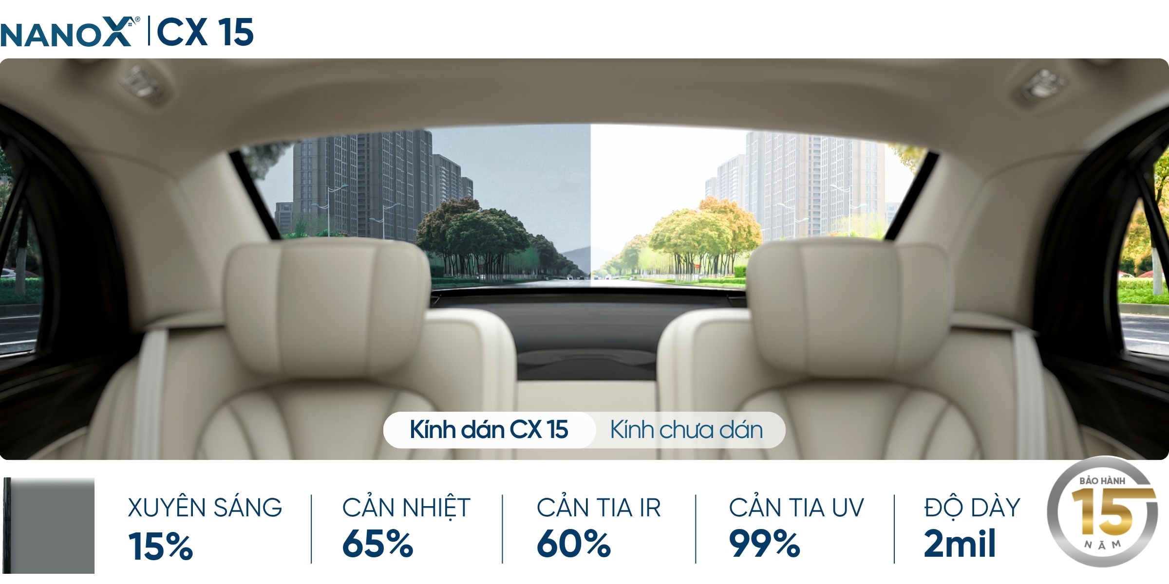 Phim cách nhiệt kính hậu AMC CX 15