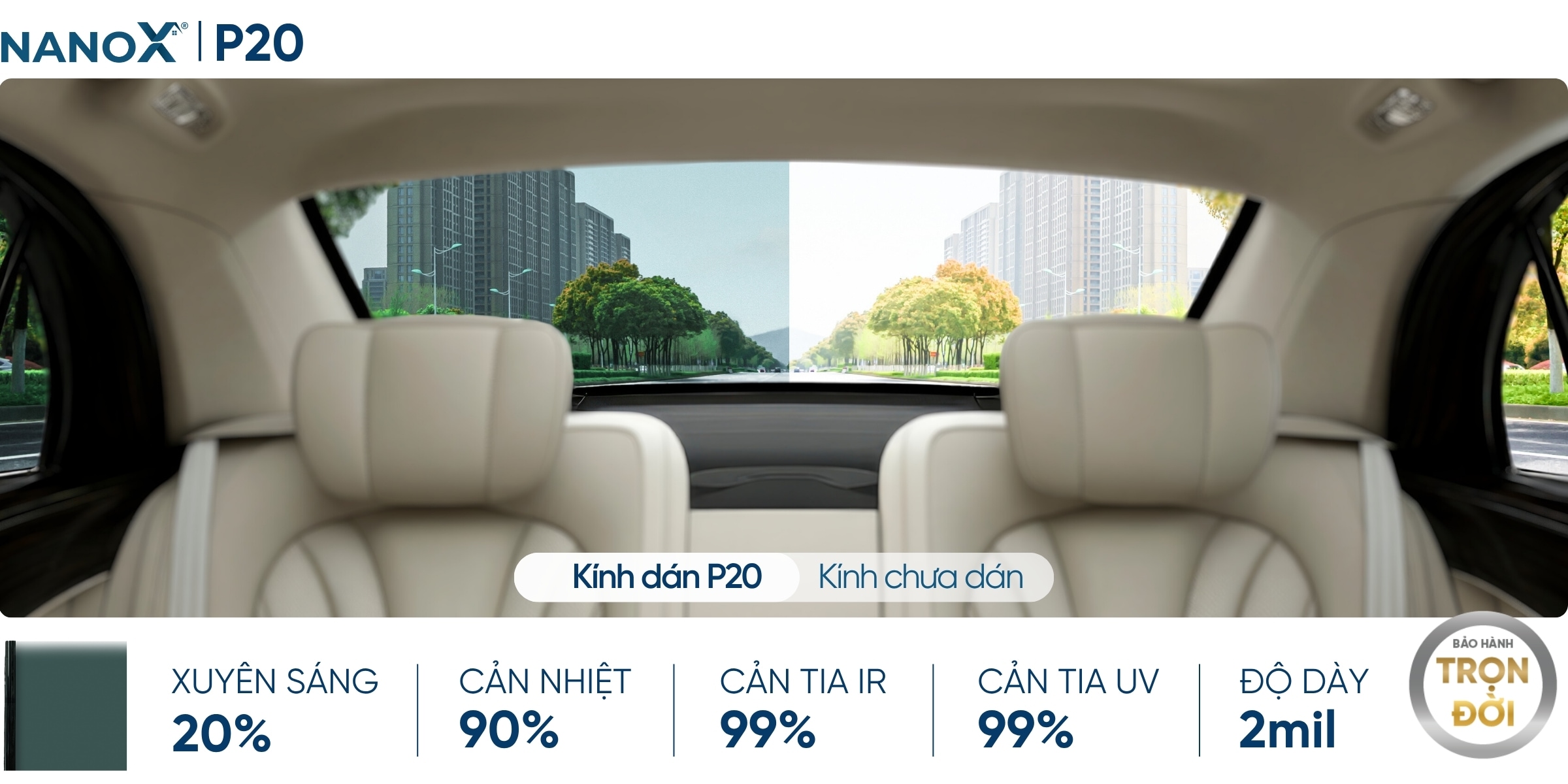 Phim cách nhiệt kính hậu AMC P20