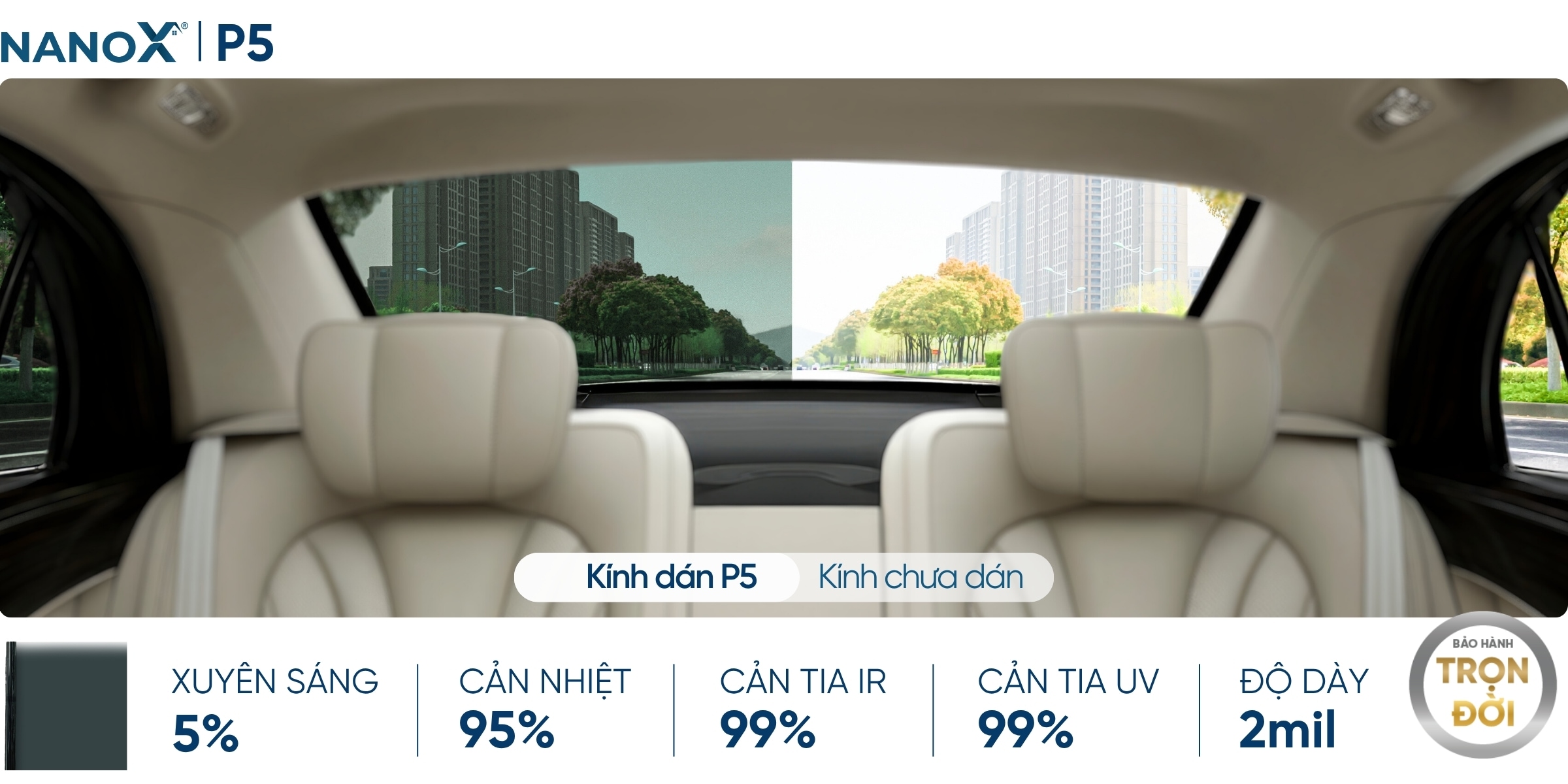 Phim cách nhiệt kính hậu AMC P5