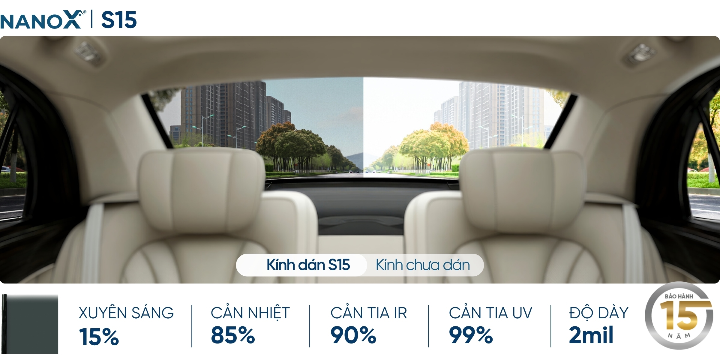 Phim cách nhiệt kính hậu AMC S15