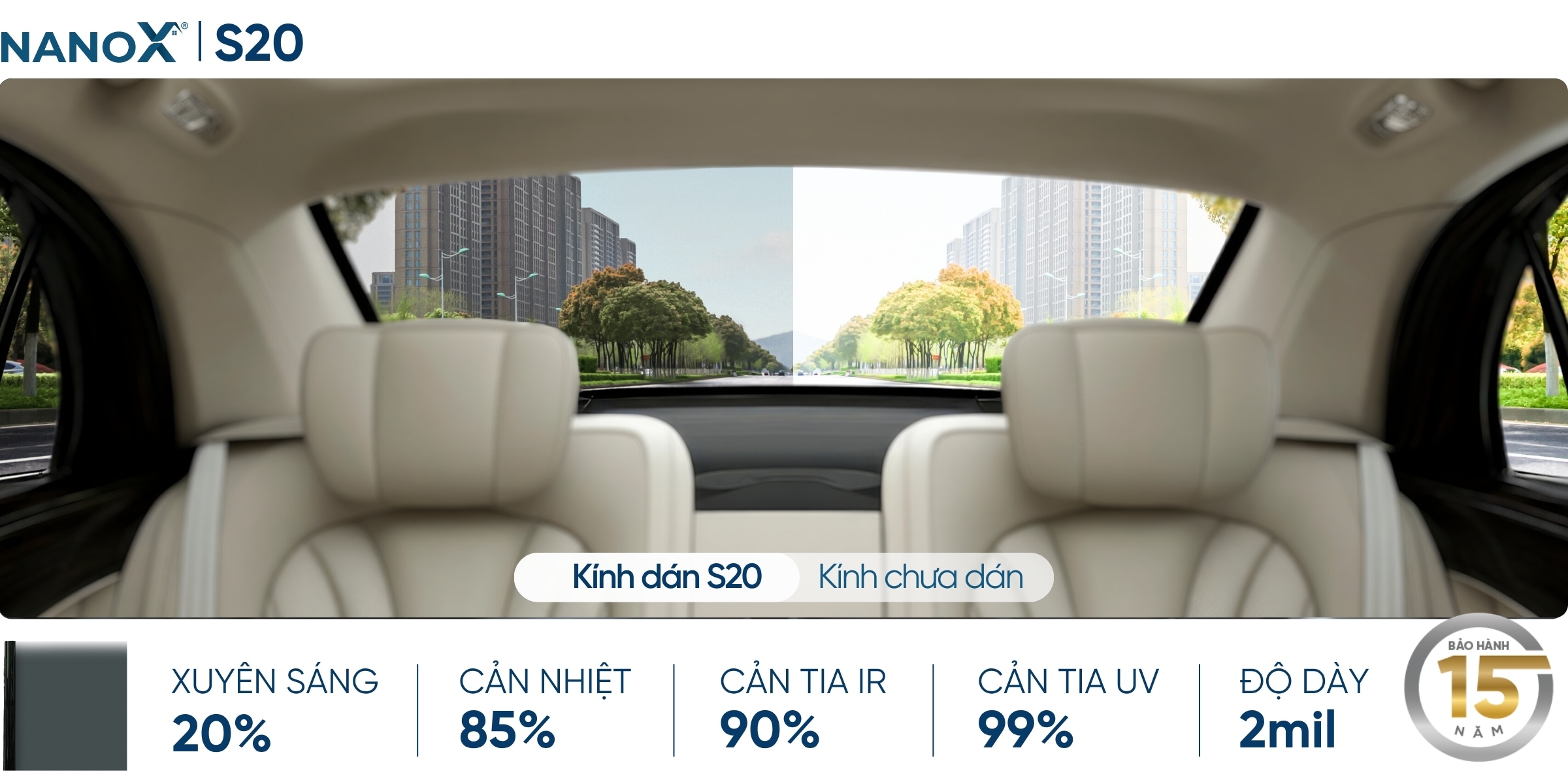 Phim cách nhiệt kính hậu AMC S20