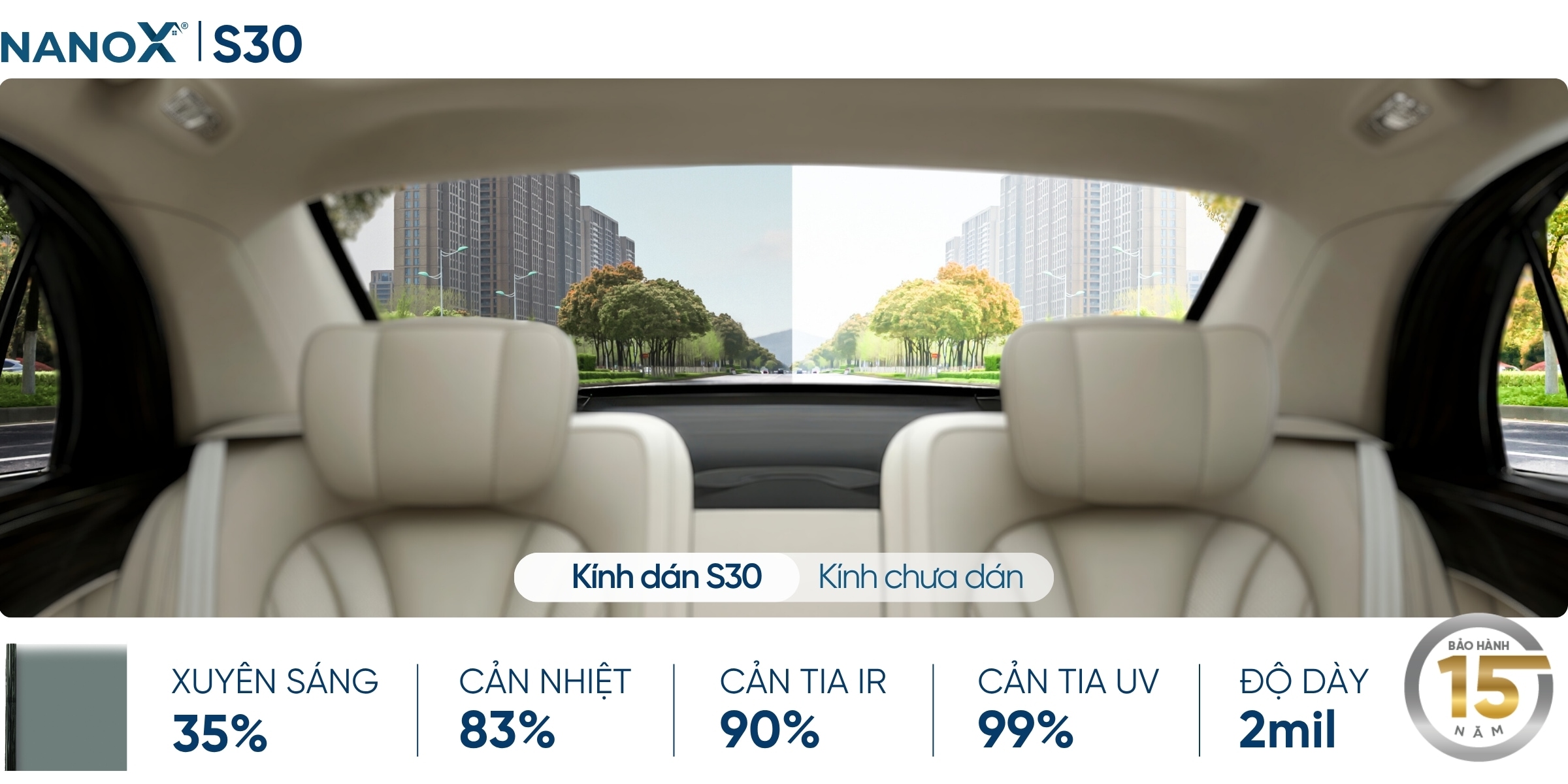 Phim cách nhiệt kính hậu AMC S30