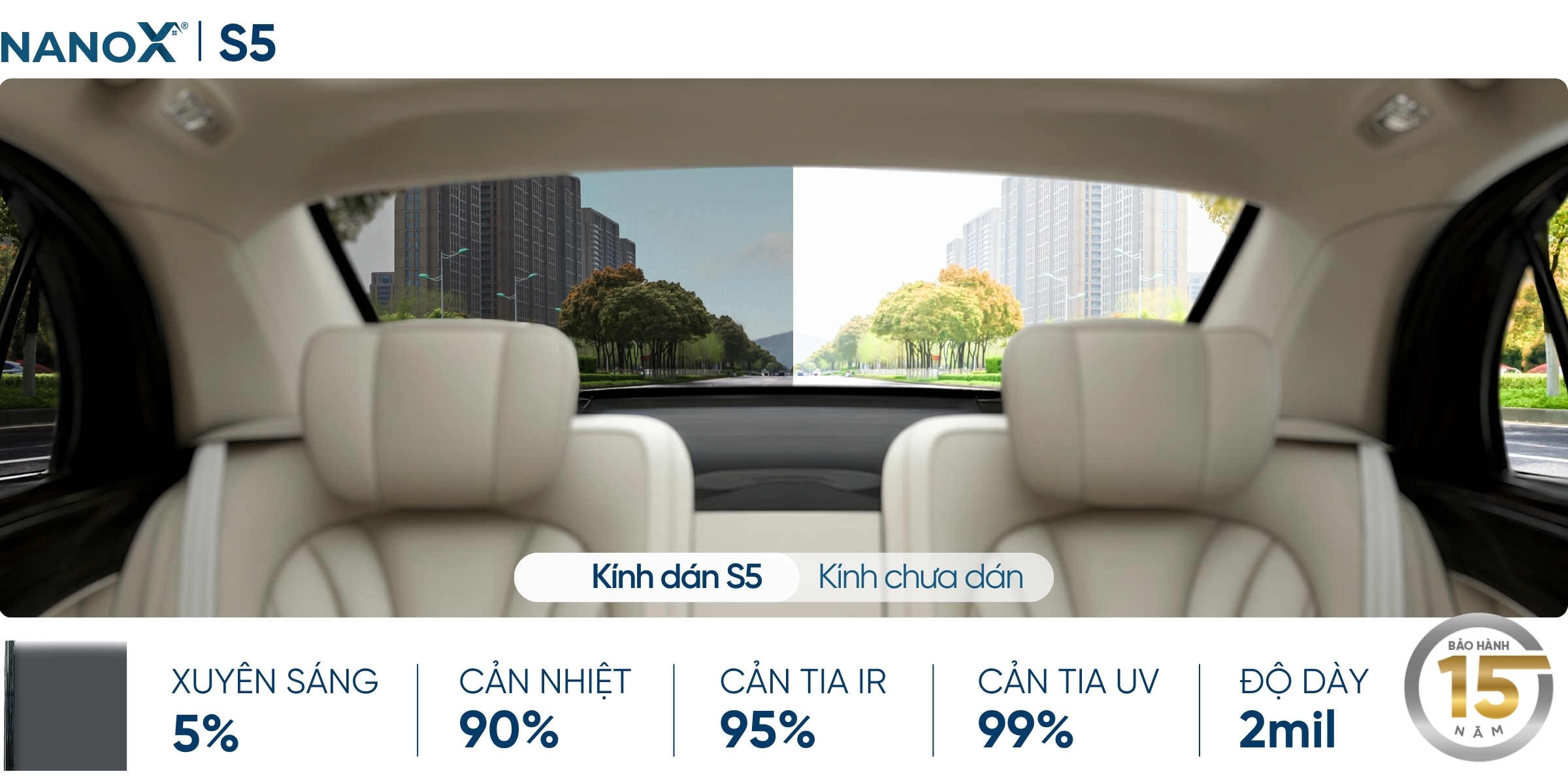 Phim cách nhiệt kính hậu AMC S5