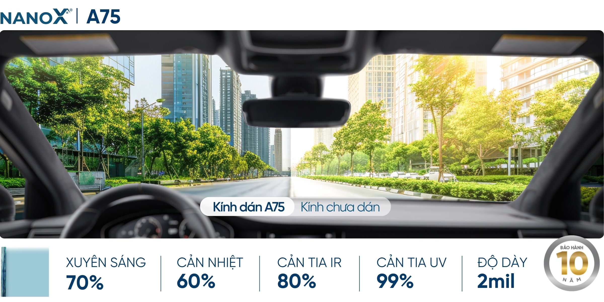 Phim cách nhiệt kính lái AMC A75