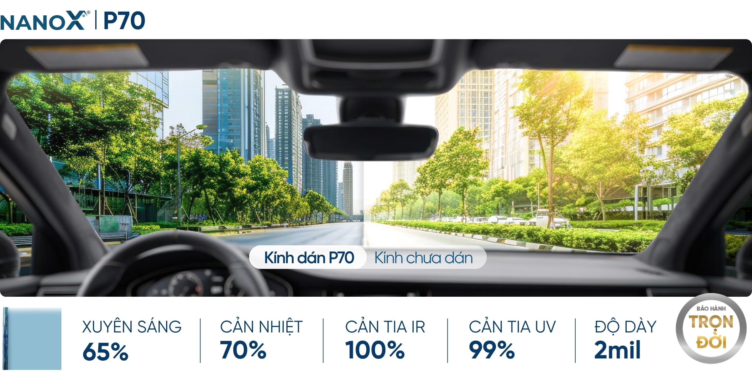 Phim cách nhiệt kính lái AMC P70
