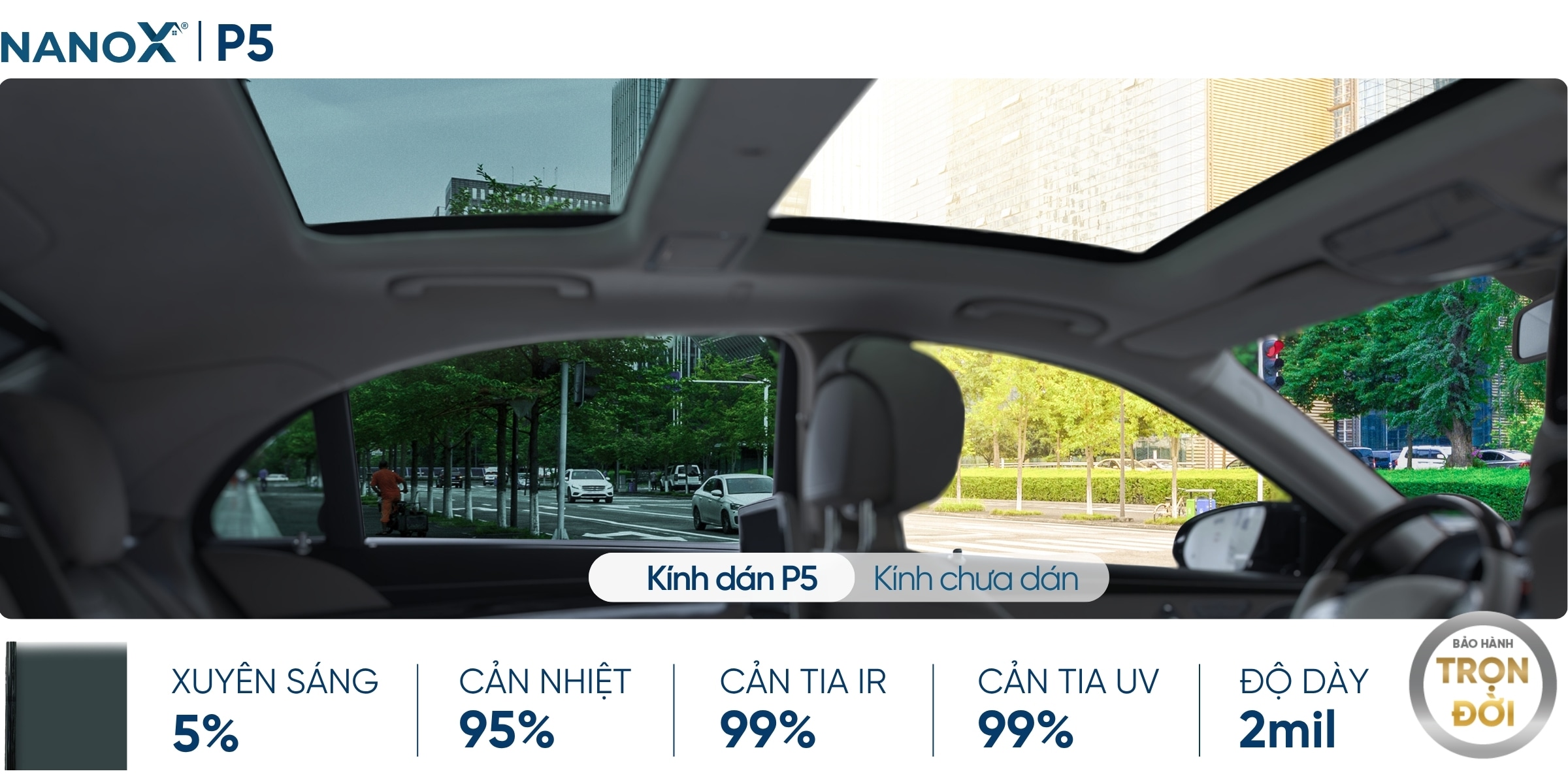 Phim cách nhiệt kính sườn AMC P5