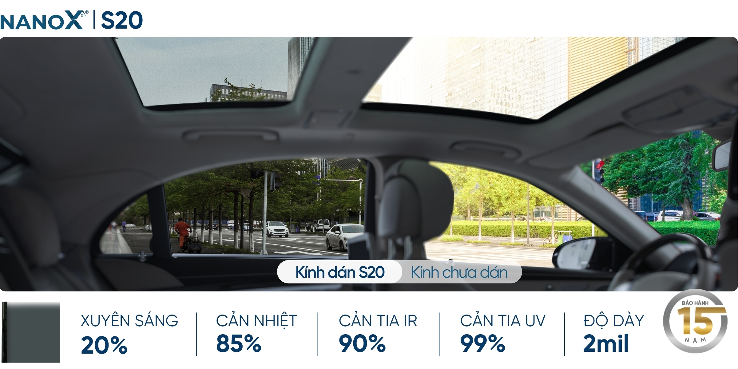 Phim cách nhiệt kính sườn AMC S20