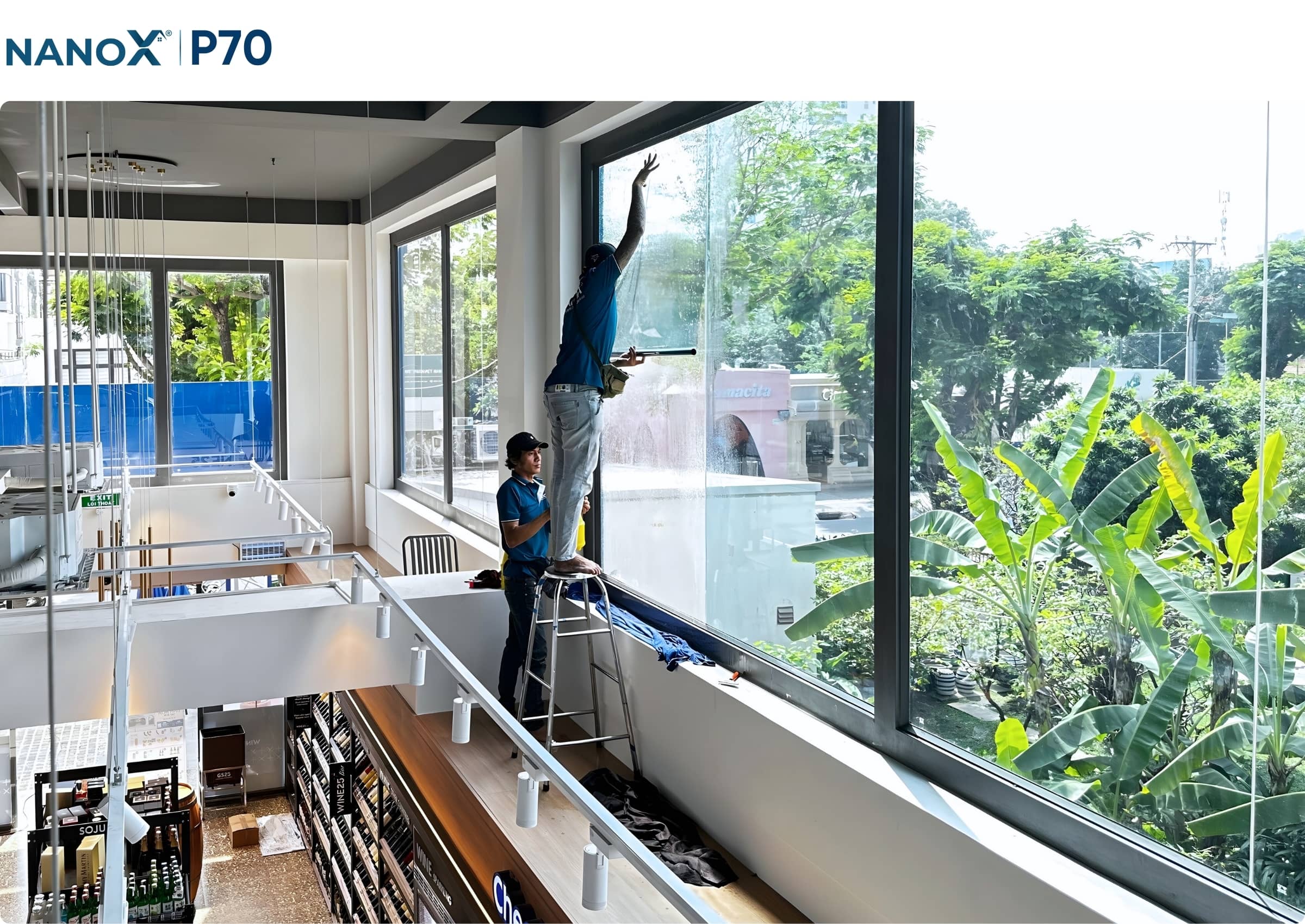 Hình ảnh thi công thực tế mã phim cách nhiệt nhà kính AMC P70