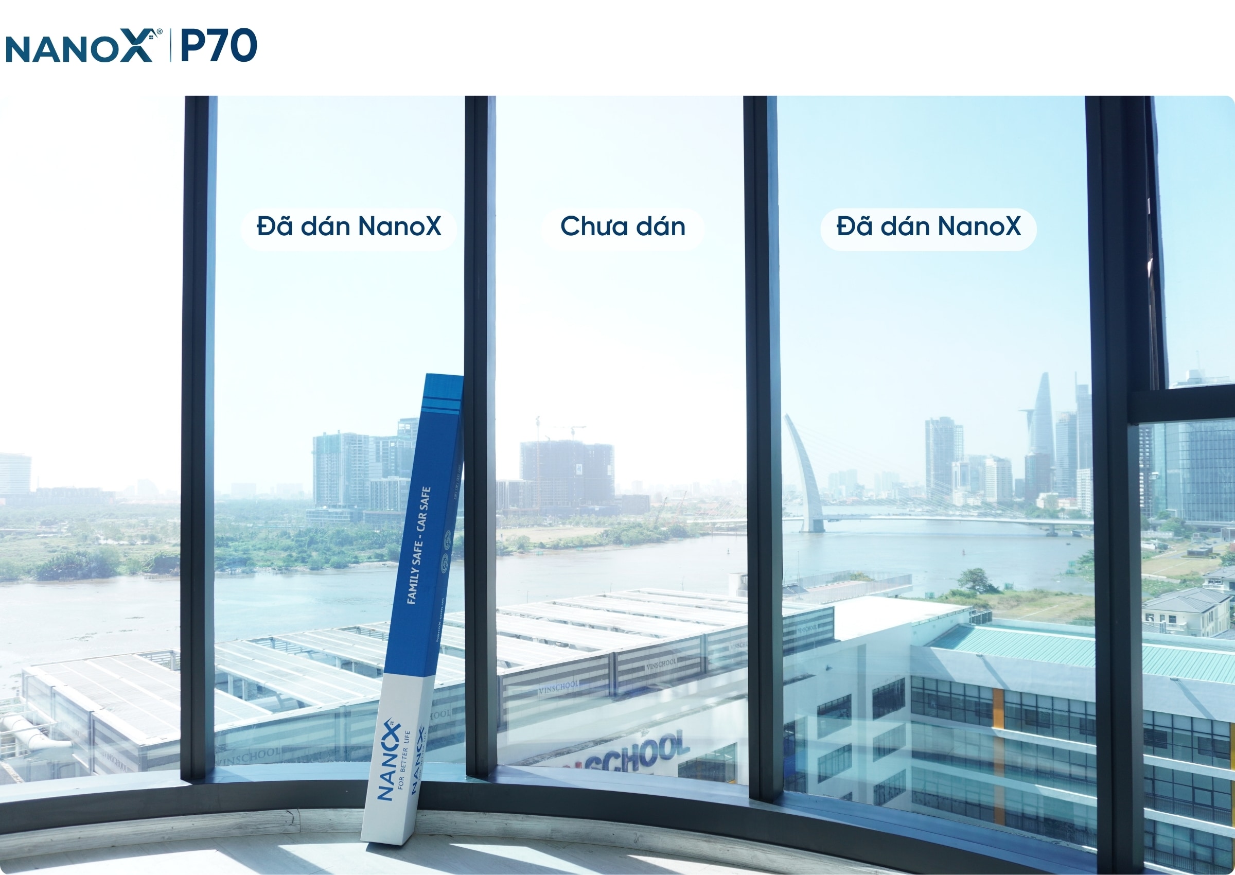 Hình ảnh thi công thực tế mã phim cách nhiệt nhà kính AMC P70