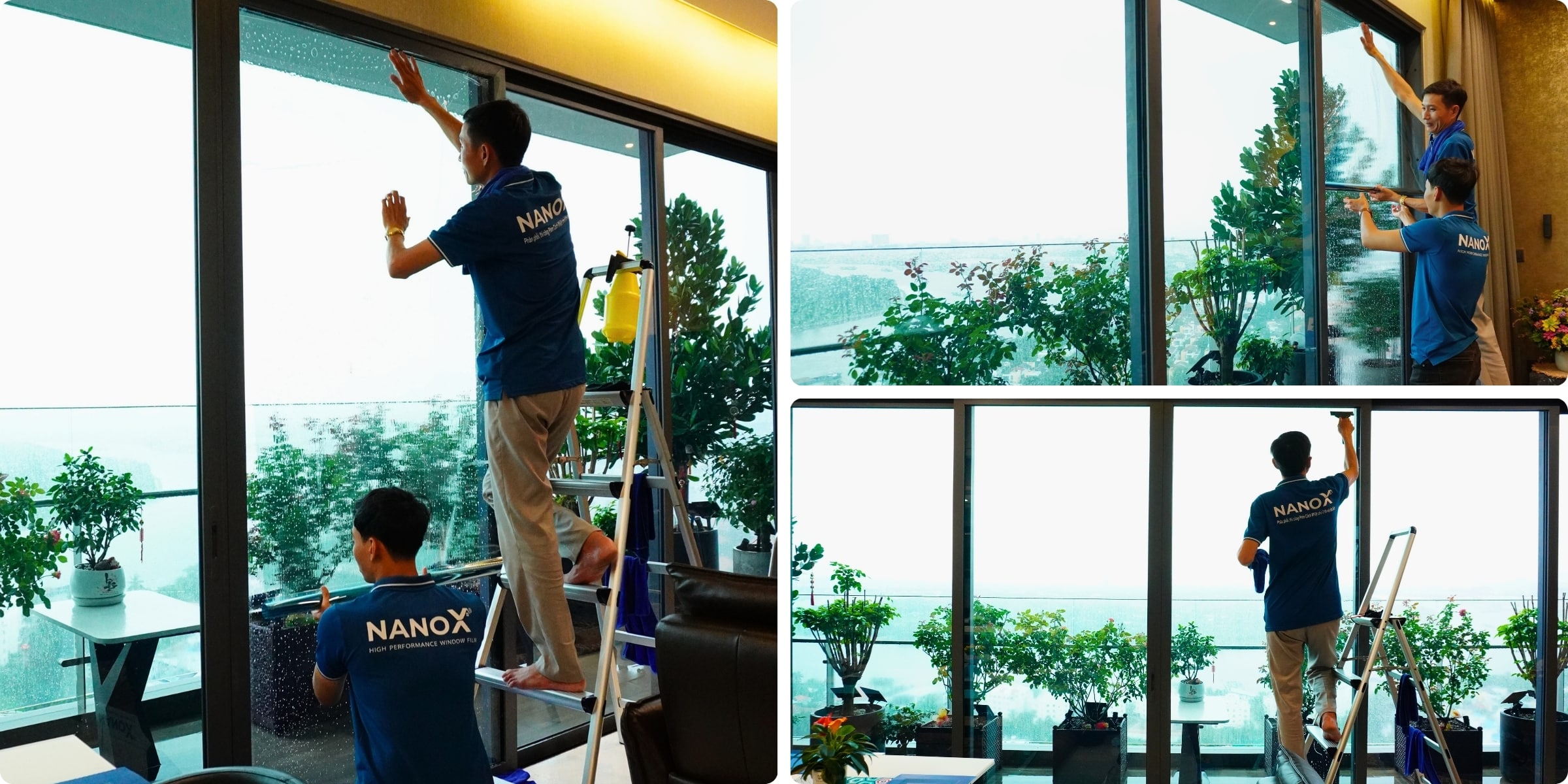 Khách hàng dán phim cách nhiệt nhà kính AMC U70 căn hộ Q2