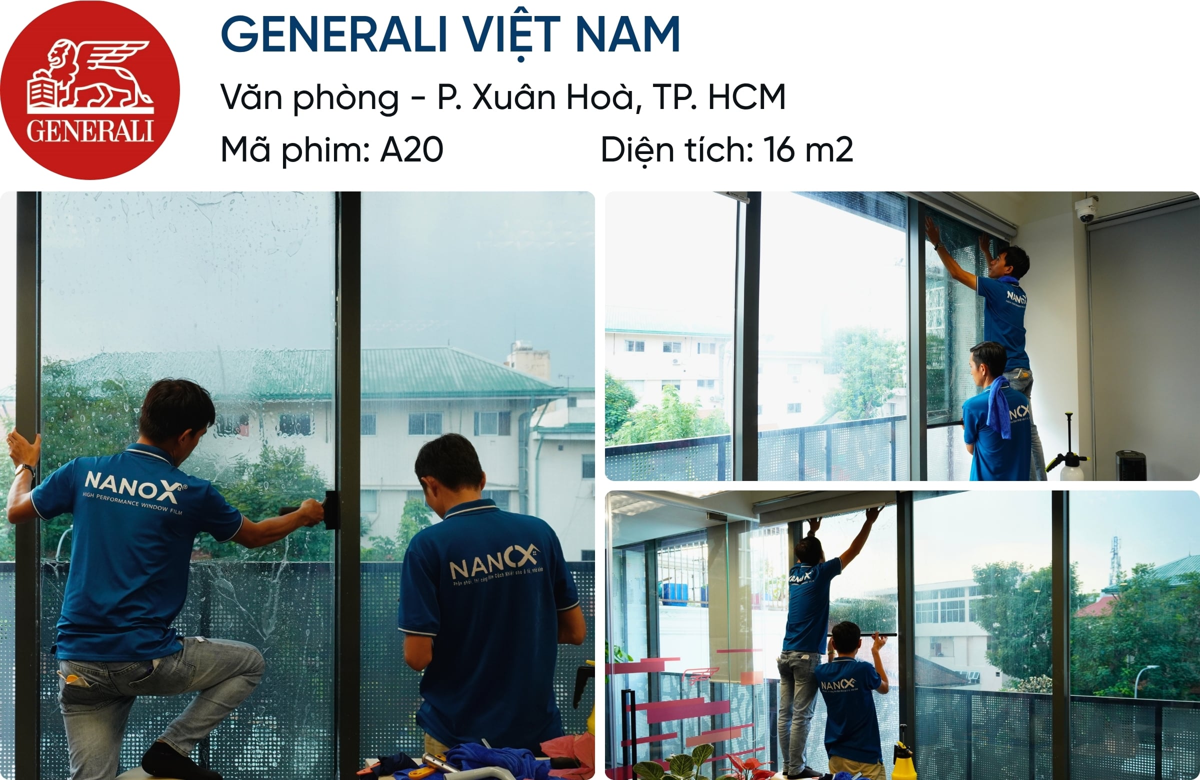 Khách hàng dán phim cách nhiệt AMC A20 Generali Việt Nam