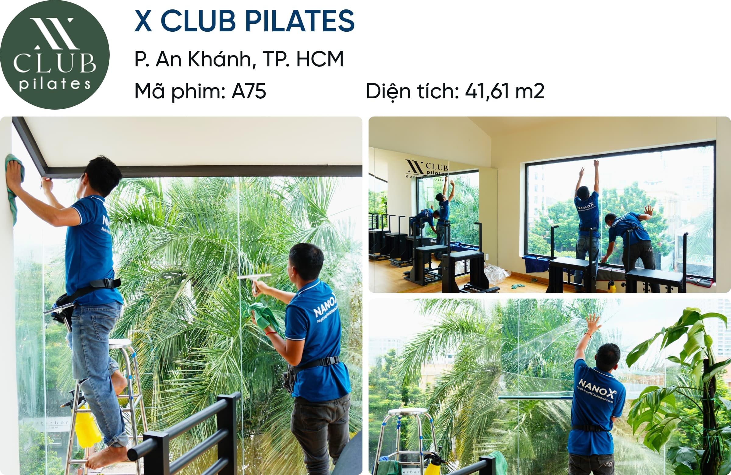 Khách hàng dán phim cách nhiệt AMC A75 tại X Club Pilates