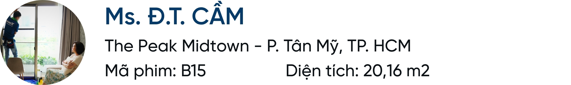 Khách hàng dán phim cách nhiệt AMC B15 tại căn hộ The Peak Midtown