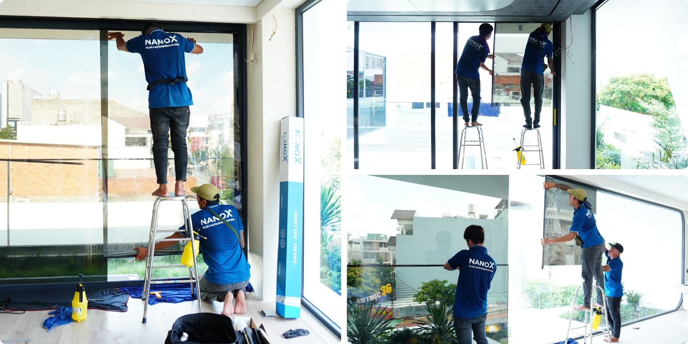 Khách hàng dán phim cách nhiệt AMC Supreme 05 tại biệt thự
