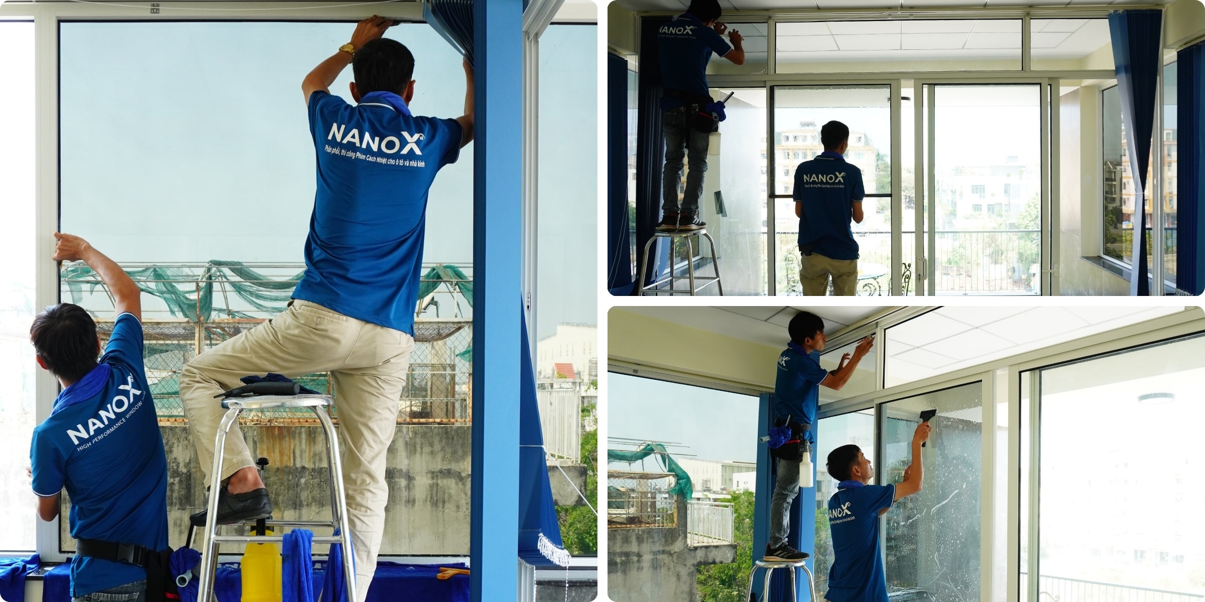 Khách hàng dán phim cách nhiệt AMC Supreme 05 tại nhà phố