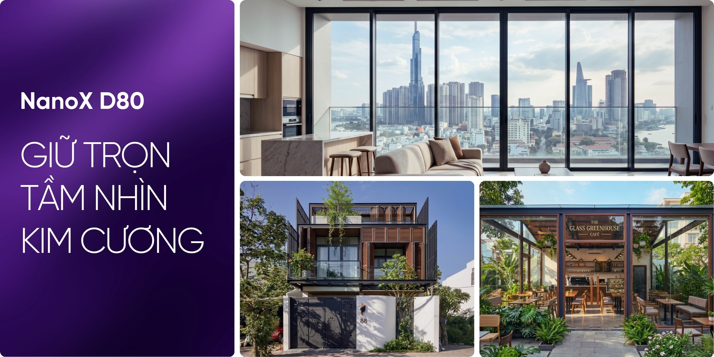 Phim cách nhiệt AMC D80 phù hợp với các công trình như: penthouse, căn hộ, chung cư...
